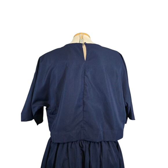 Zanzea Top And Pants Set Size Womans Large Navy Blue Ultra Wide Leg Stretch NWT - Picture 6 of 12